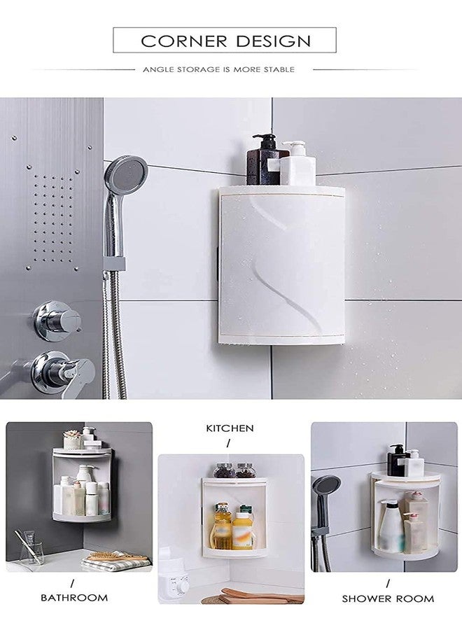 MUGATH Bathroom Corner Shelf | 360 Degree Rotating Triangle Shelf | Cosmetic Storage Rack | Multi-Tier Corner Shelf Organizer for Kitchen, Bathroom & Home (Small) - Image 3